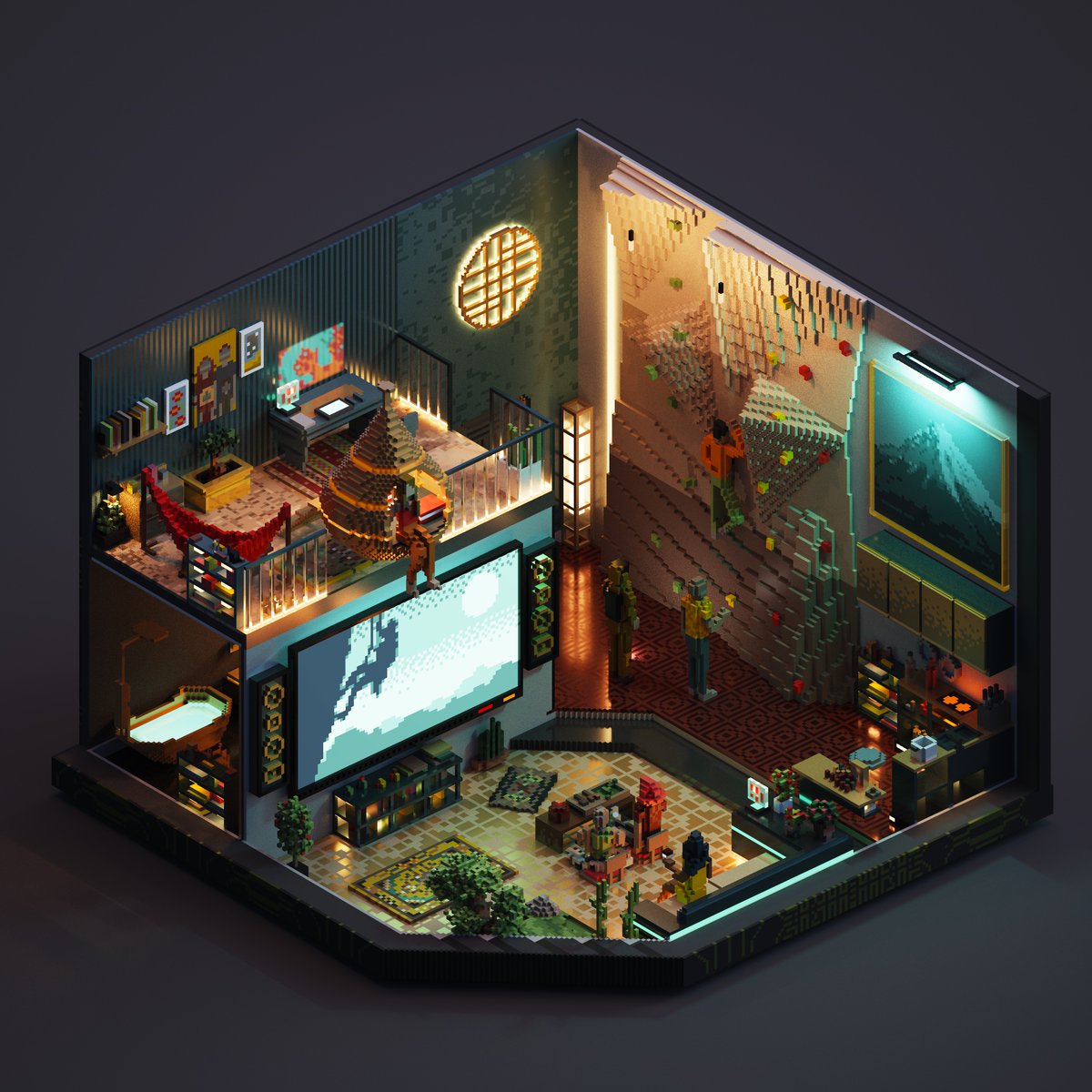 Artist Spotlight #10 // @bassem_yutaktik 

Summit: An indoor bouldering gym and the trendy hangout spot of choice for NeoTokyo’s rock climbing enthusiasts.