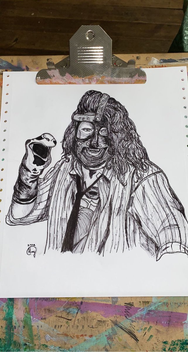 radslothh11's tweet photo. @RealMickFoley i had to draw my dads favorite wrestler &amp; author. Hopefully he loves and it and hope you love it as well! https://t.co/Kinfc9Ph5q