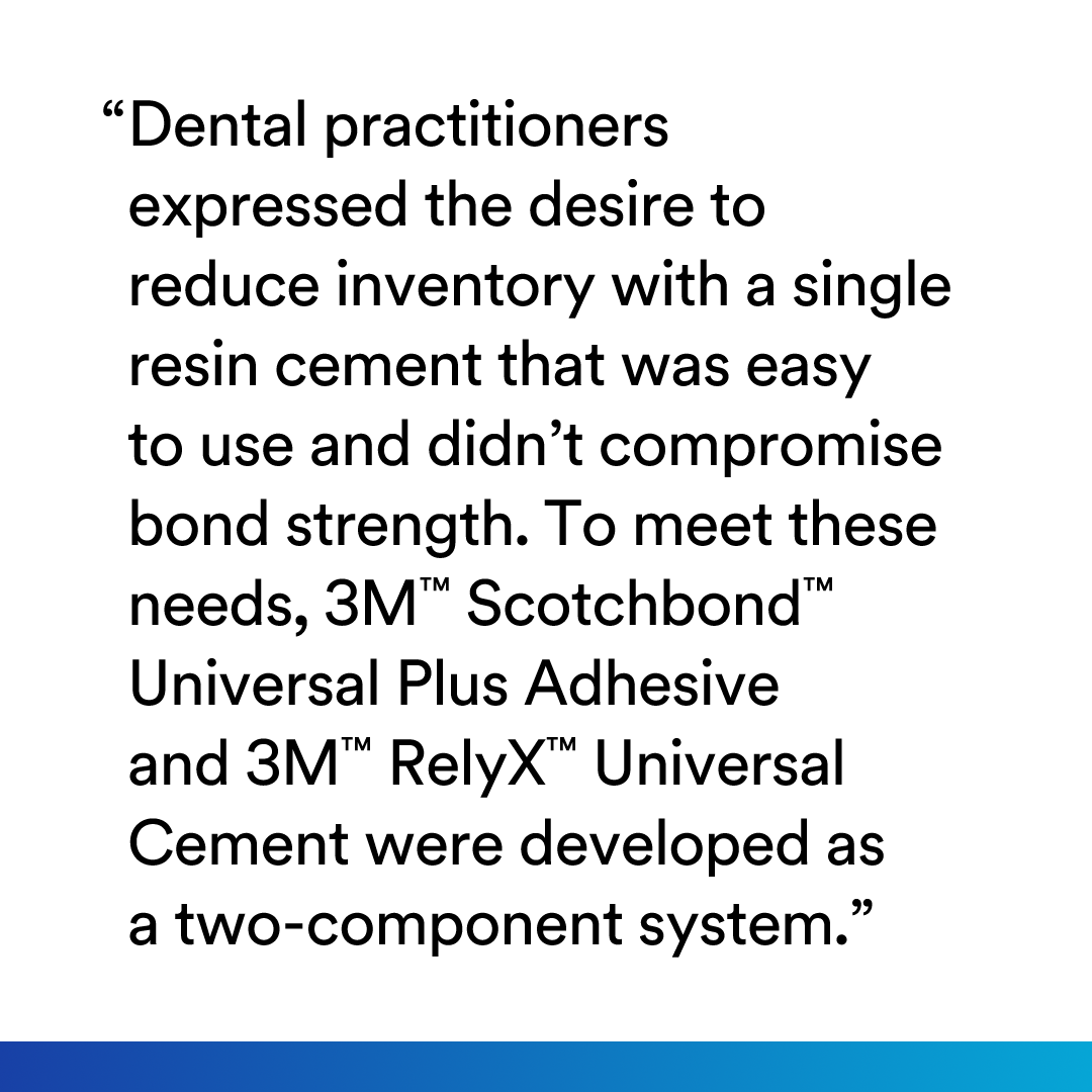 SolventumDental's tweet photo. What's next for #dentalmaterials? See how two new universal products can help simplify procedures and inventory while addressing common issues: https://t.co/7Irowzkeg5 #dentalblog https://t.co/PkojnNOtMm