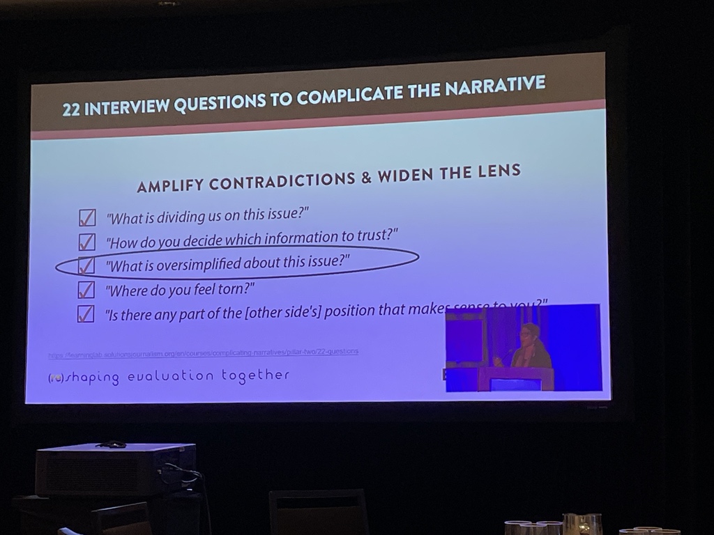 Olazabal: Important to have someone play devil’s advocate, ask powerful questions, and complicate the assumed narrative #eval2022 #c2022
