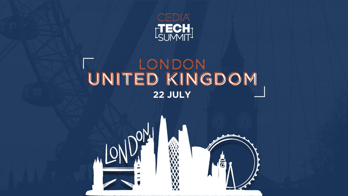 CEDIA's tweet photo. Due to the detrimental effect the rail strikes will have on access to London, we have decided to reschedule the CEDIA Tech Summit in London. The event will now take place on Friday 22nd July at the same venue, the Business Design Centre. https://t.co/3DO4SWjVCo
