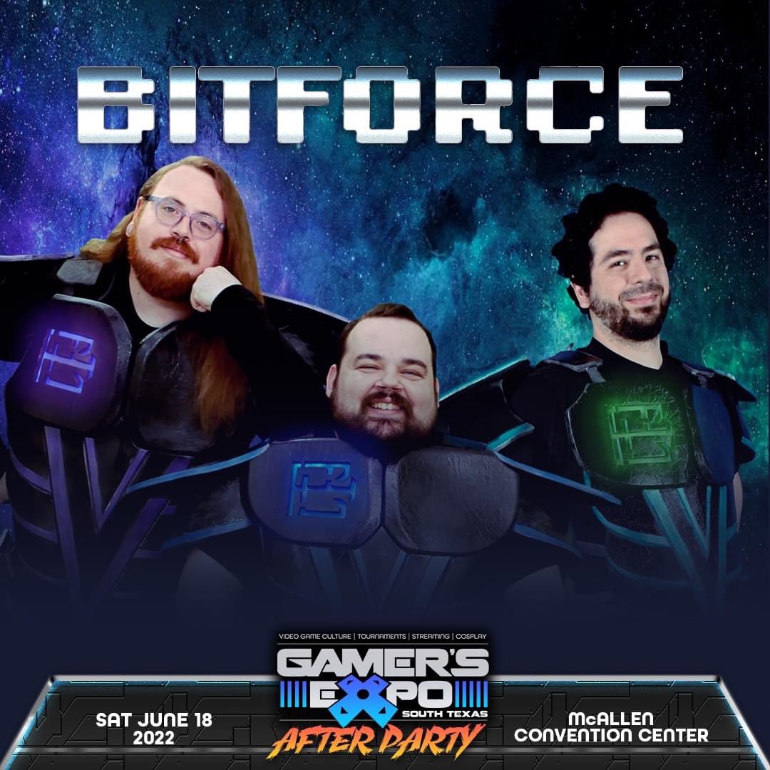 bitforceband's tweet image. This Saturday! We will be performing in McAllen, TX at the legendary @stxgamersexpo with @sonicboomtx ! We cannot wait to see you all. Get ready for some heavy video game music! #stgx #bitforce #vgm #sonicboom