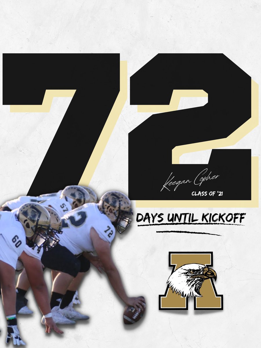 AbileneEagleFB's tweet photo. Dec. 12, 2020: Keegan Copher (72) lines up to snap the ball in a first round playoff victory vs. El Paso Eastwood. Keegan was a great leader for the Eagles and a 1st team all-district center in 2020. #72DaysUntilKickoff https://t.co/4sxXTuo2zW