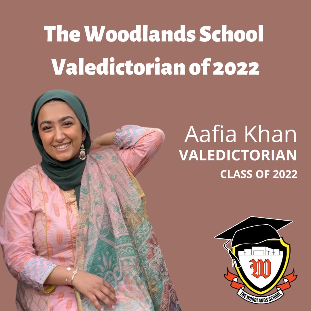 We are proud to announce our Valedictorian of 2022 - Aafia Khan. Congratulations!! 
<a href="/PeelSchools/">Peel District School Board</a> <a href="/woodlandsrams/">The Woodlands School</a>