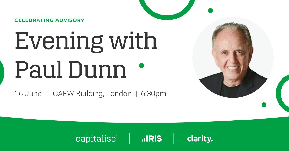 Capitalisers's tweet photo. T-One day until our “Evening with Paul Dunn” event!!🕒

Get inspired by one of the leading speakers and mentors in the accountancy space. Ready to offer you and your firm advice, tips and insight into the future of advisory. 

Register now 👉 https://t.co/Dit2CoKVO1 @pauldunn https://t.co/vgDBI7udWM