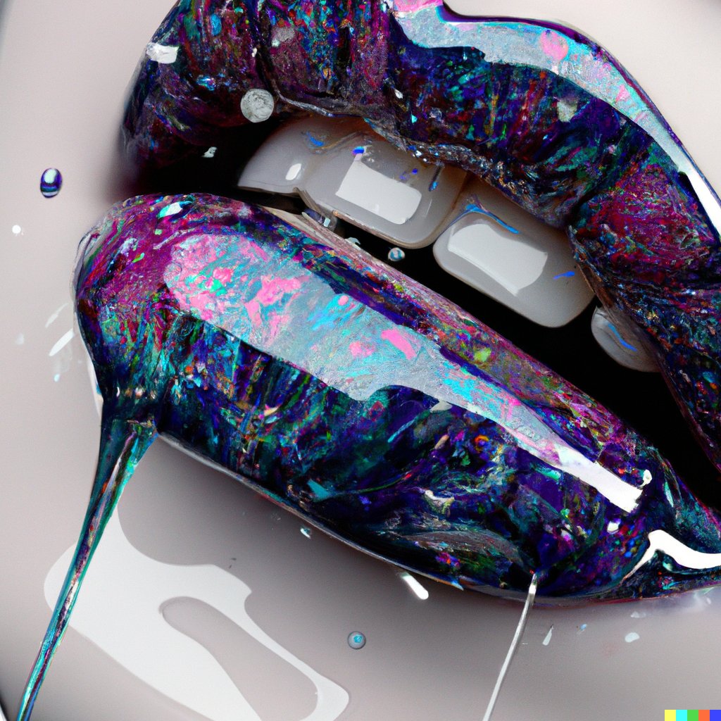 Abig_Slaughter's tweet photo. Some Drippy Spacey Lips from last night with #dalle2 
✨🌌💋

@OpenAI #dalle #lips #lipstick #aiart #aigenerated #digitalart #digitalartist #Space https://t.co/IoDJDM3Nhd