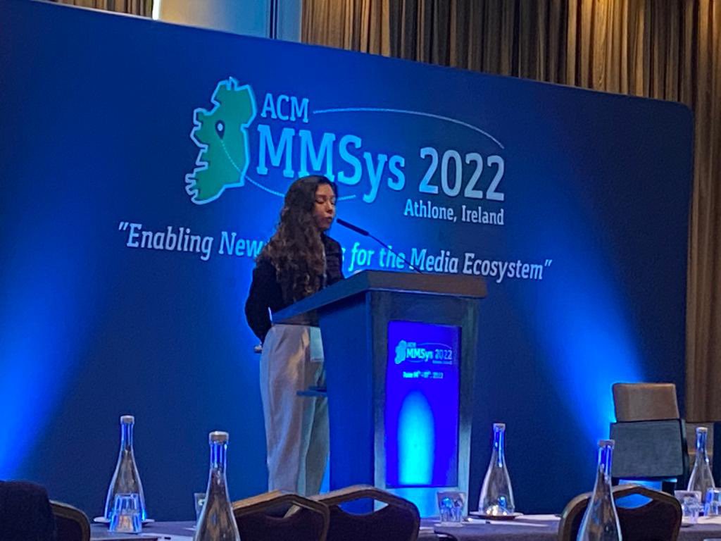 thiagobro's tweet photo. Debora Salgado earlier today presenting her work on QoE evaluation of a wheelchair simulator at #MMSys2022 @acmmmsys @deborasal https://t.co/uBj6Kyq9Hc