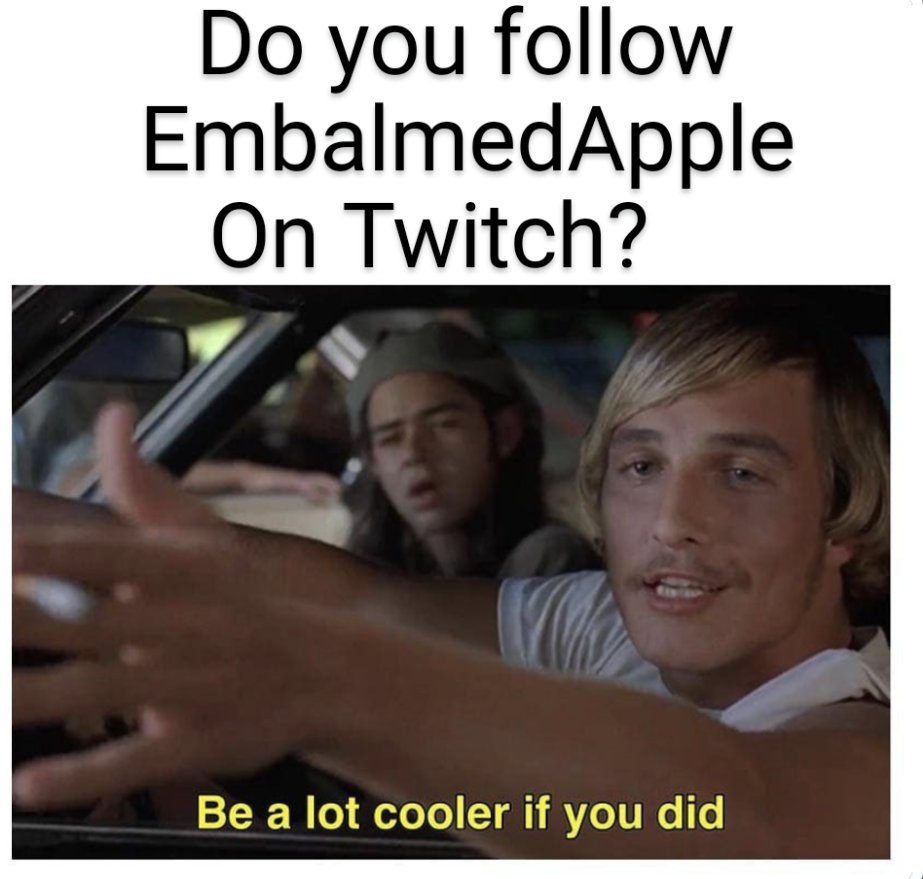 Twitch.tv/EmbalmedApple
#TwitchAffliate #TwitchStreamers #artist