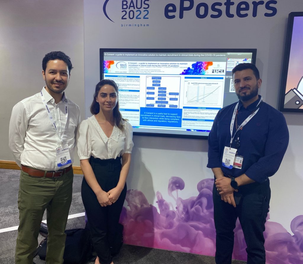 Amazing to have our poster on display at @BAUSurology on the role of e-Consent during the COVID-19 pandemic #BAUS22 #UCLurology #prostatecancer