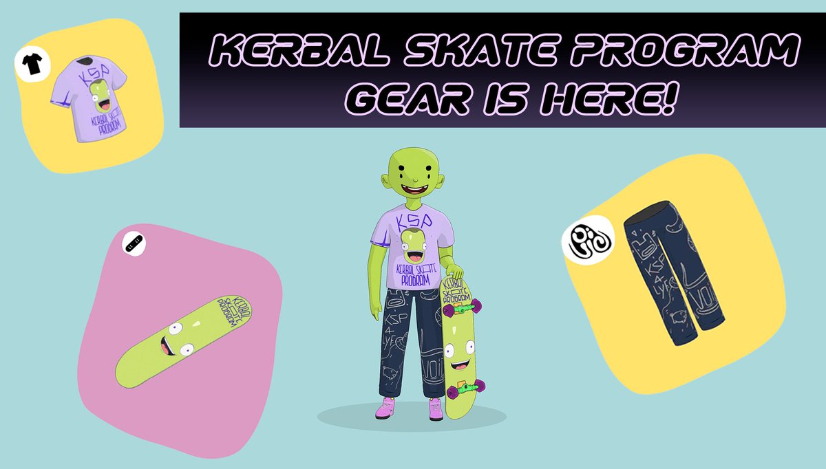 KerbalSpaceP's tweet image. 👾 This totally rad Kerbal Skate Program gear is out TODAY on @olliolligame! 🛹

Big shout out to our friends @Roll_7  for including us in their DLC: VOID Riders
