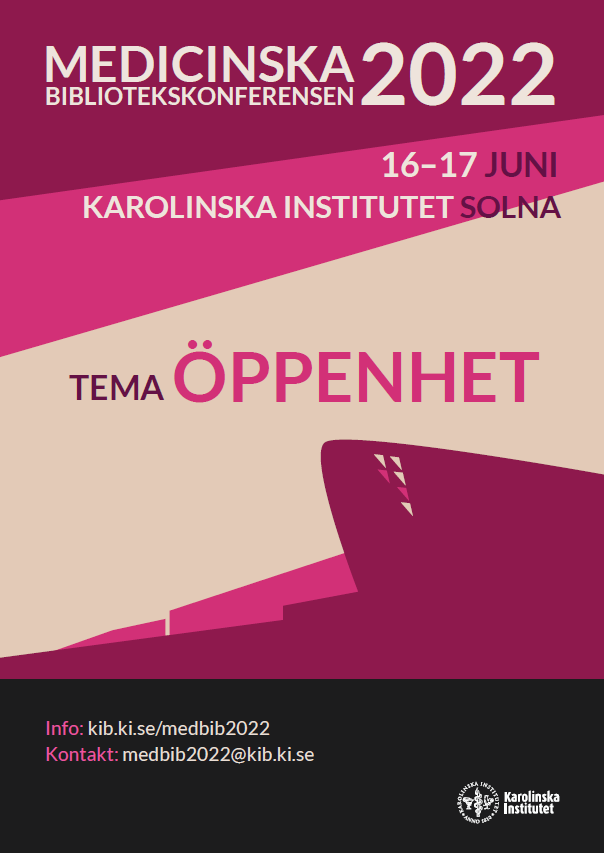 Imorgon är det dags! Konferensen för medicinska bibliotekarier där vi glädjande nog även lockat till oss andra deltagare som är intresserade av öppenhet👍 #medbib2022