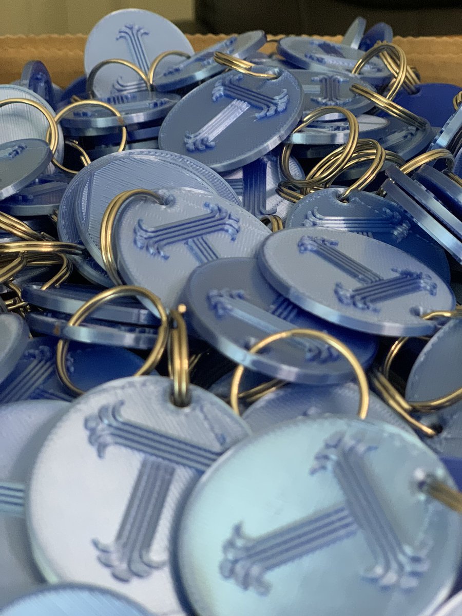 A box full of key rings ready for ‘The School of Wizardry’ in a couple of weeks. Huge thanks to Mr Chambers whose 3D printer has been very busy in <a href="/Tranby_DT/">Design Technology</a> !