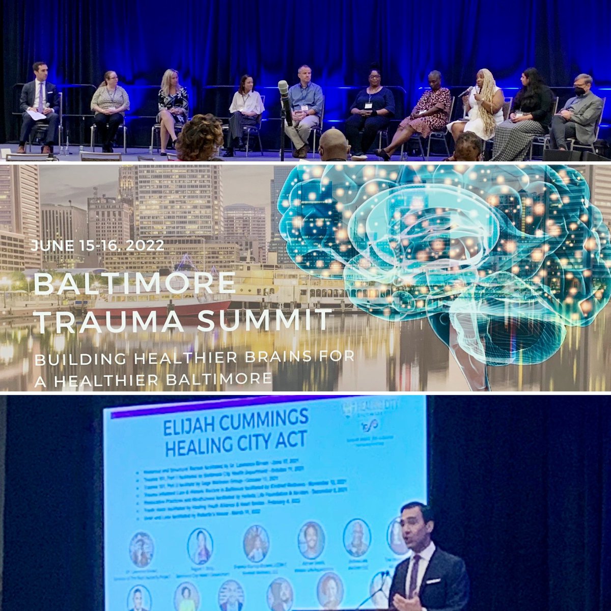 RadhikaRPhD's tweet photo. Discussing the community impact of trauma on children and families well-being with @Zeke_Cohen, leaders from the Mayor’s office and Baltimore City Health Department, @SonjaSantelises, school leaders, teachers, and researchers at the #BaltimoreTraumaSummit https://t.co/9NXbIwce2K