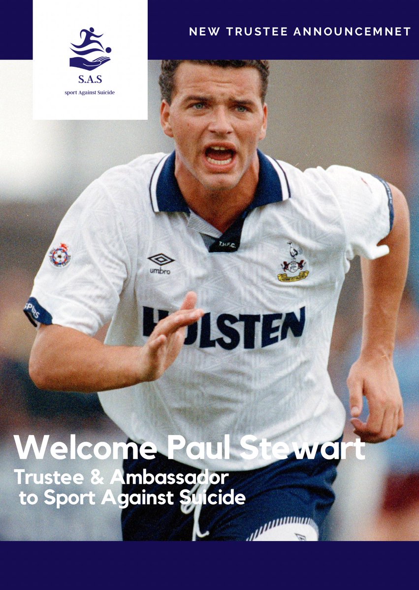 sportagainstsu1's tweet photo. A huge welcome to @PStewy103 who has joined us as a trustee and ambassador for  
Sport Against Suicide we are excited and honoured to have you on the team.💙 https://t.co/NaqWkvz2TM