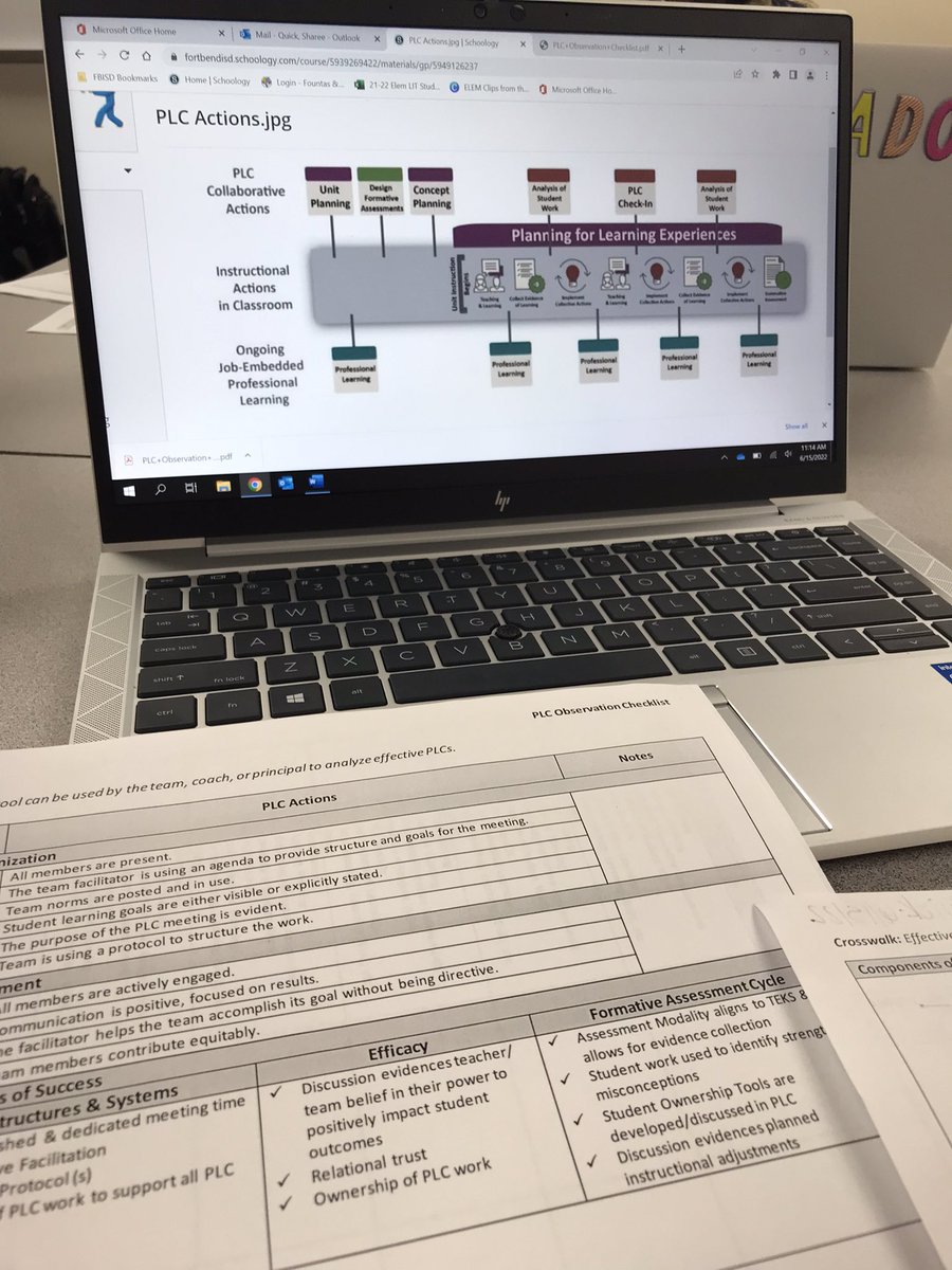 Awesome professional learning session on effective PLCs. We had an amazing group with a ton of ideas to share. #fbisdlearns