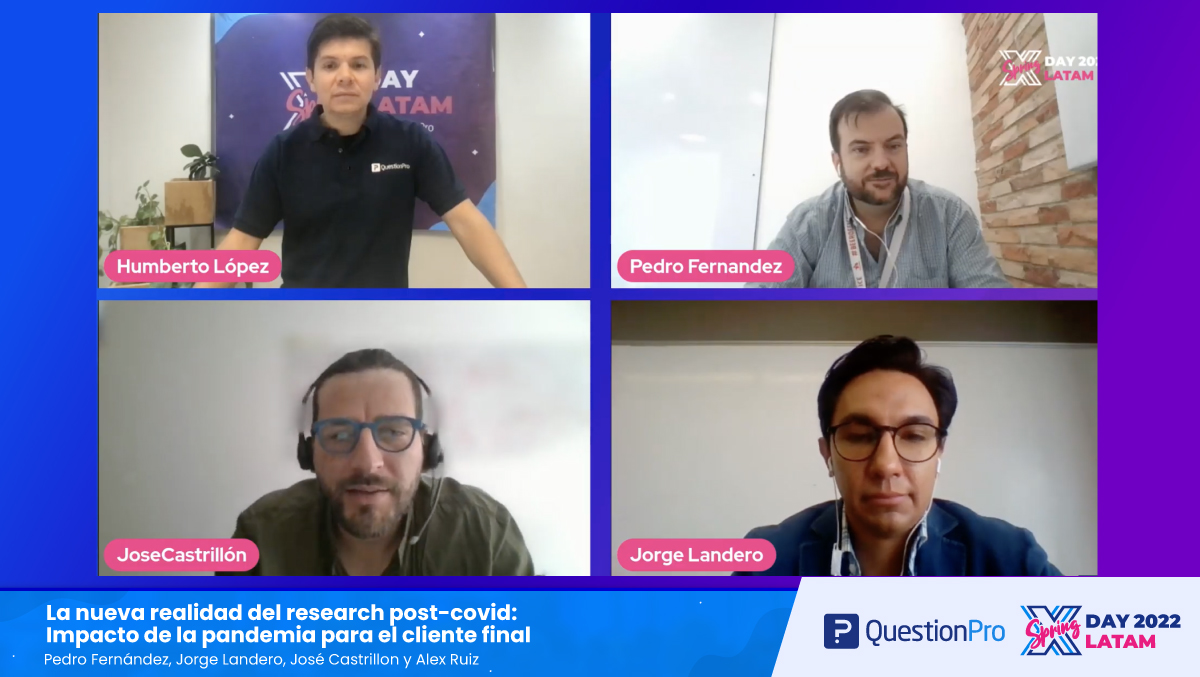 questionpro_es's tweet photo. Jose Castrillón de #Belcorp, Jorge Landero de #Cinépolis y Pedro Fernández de Ab Inbev, charlan en el #XDaySpringLATAM sobre las iniciativas que aplicaron durante la pandemia para llevar a cabo sus diversas investigaciones y cuáles fueron las que mayor impacto tuvieron. 🔥 https://t.co/gB6i5lUFU3