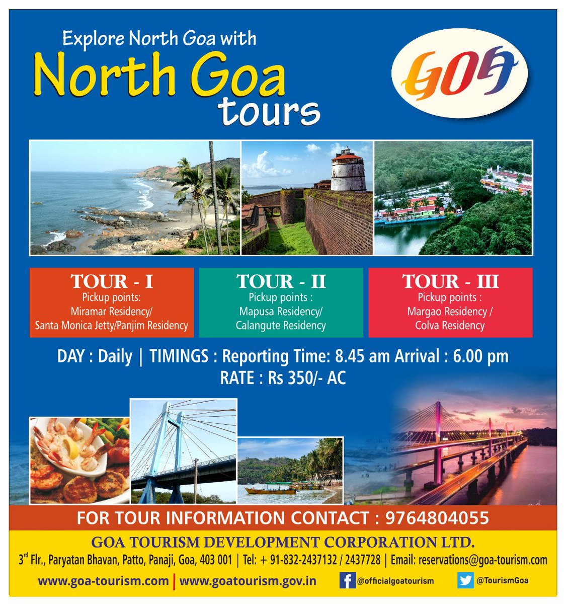 TourismGoa's tweet photo. GTDC is back with North Goa and South Goa tours.. book your seats now and enjoy the scenic beauty and cultural heritage of Goa this monsoon.
Call 9764804055 for more information.
#Goa #southgoa #UNESCO #tours #toursofgoa #southgoatour #northgoatour #monsoon #monsoonrides https://t.co/9HiSCtFd6l