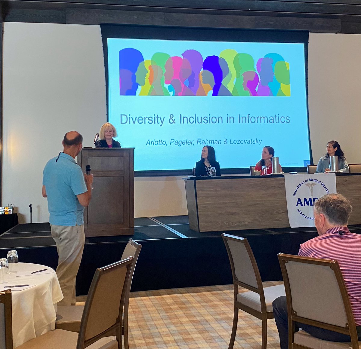 davidbutlermd's tweet photo. “Good intentions are not enough” #AMDIS22
Current panel and interactive session on #DEI in #informatics by @DoctorLozo @StanfordKidCMIO ! https://t.co/xjp5GreGCz