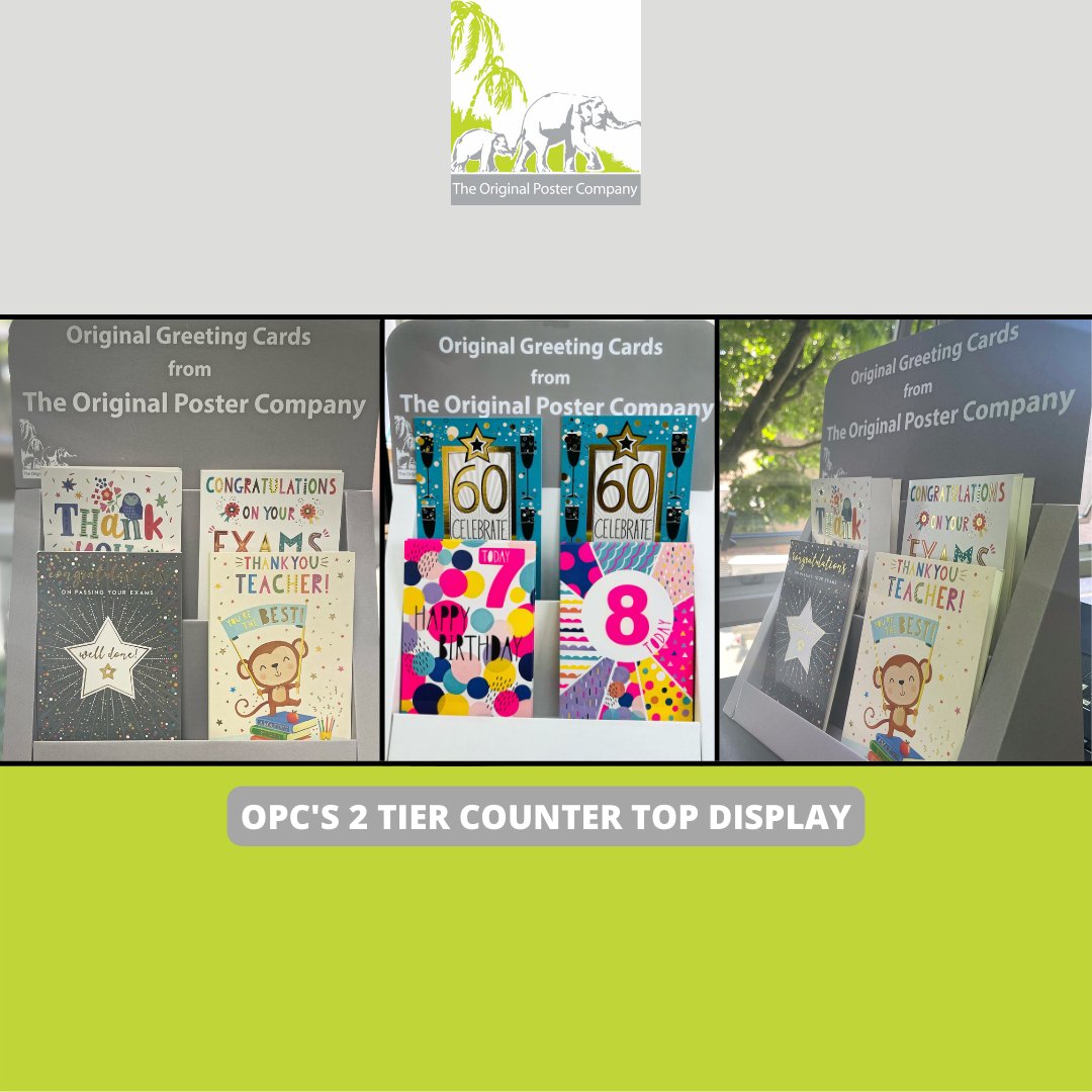 originalposter's tweet photo. The OPC's '2 Tier Counter Top Display' will be placed in front of your registers to draw customers' attention back to your primary card display.

Please contact us at mail@originalposter.com or call +44 (0) 1932 267 300 for further information.

#convenienceshop #greetingcards https://t.co/2XsrVY5jpZ