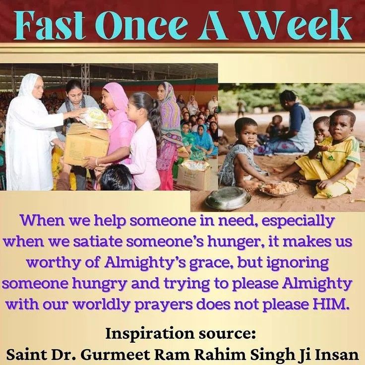 simmi2102's tweet photo. #FastToEndHunger
Wastage of food is not an appropriate thing. Instead, we should do fasting and donate the same amount to food to someone needy. It will make them happier and us more satisfied. With the teachings of #SaintMSG, the volunteers of #DeraSachSauda fast once a week. https://t.co/Xuoebt3HsD