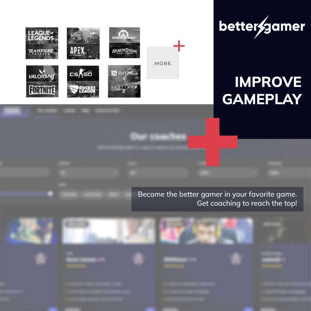 bettergamercom's tweet photo. Pick your game - Find your coach - Become a pro! https://t.co/kGABPKovNG