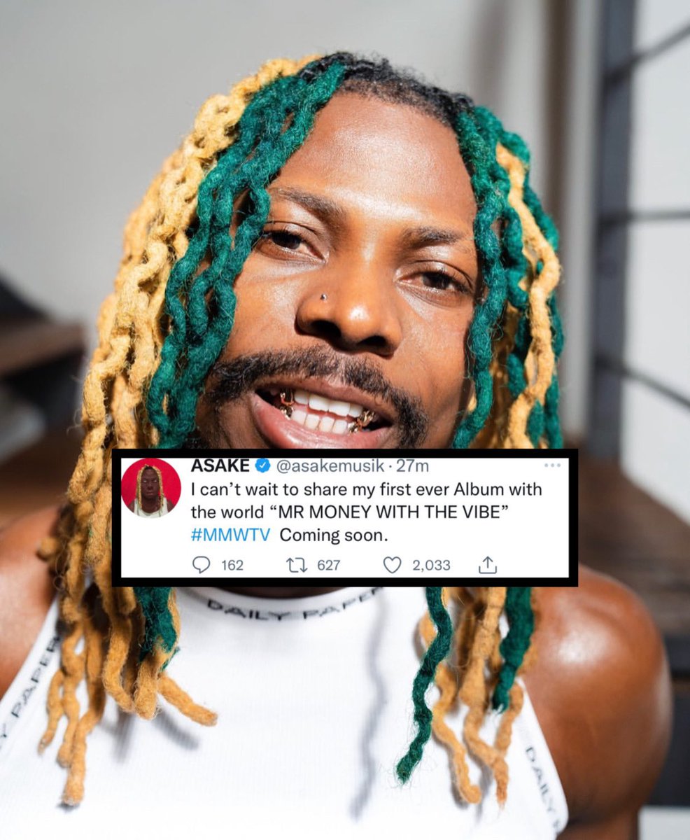 alariwoafricaHQ's tweet photo. 🚨JUST IN: Asake announces debut album “Mr Money with the Vibe” is coming soon. 💿🔜
#verifiedplaylist https://t.co/3PWRoM7cqt