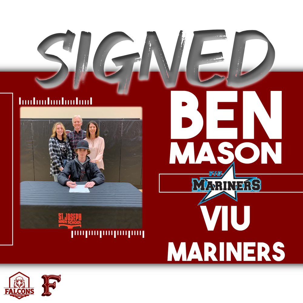 Congratulations to Ben Mason and his family on his commitment to <a href="/VIUBaseball/">VIU Mariners</a>. We are so excited for you and can’t wait to follow your college career!!