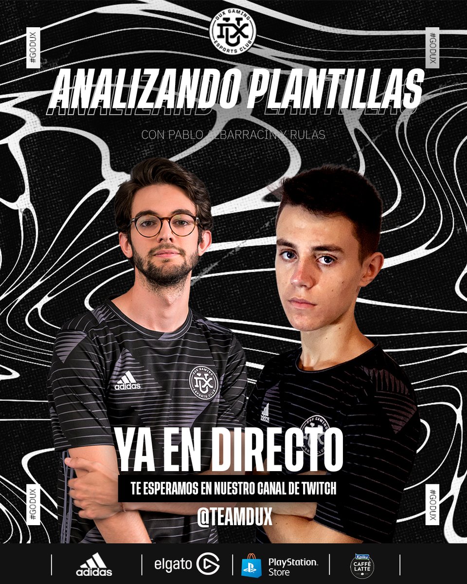 TeamDUXGaming's tweet image. EN DIRECTO🔴

Tenéis @Rulasss47 y @pabloalbarra_ analizando plantillas.

Si queréis que analicen la vuestra solo tenéis que dar RT y dejarla aquí abajo en comentario.

twitch.tv/teamdux