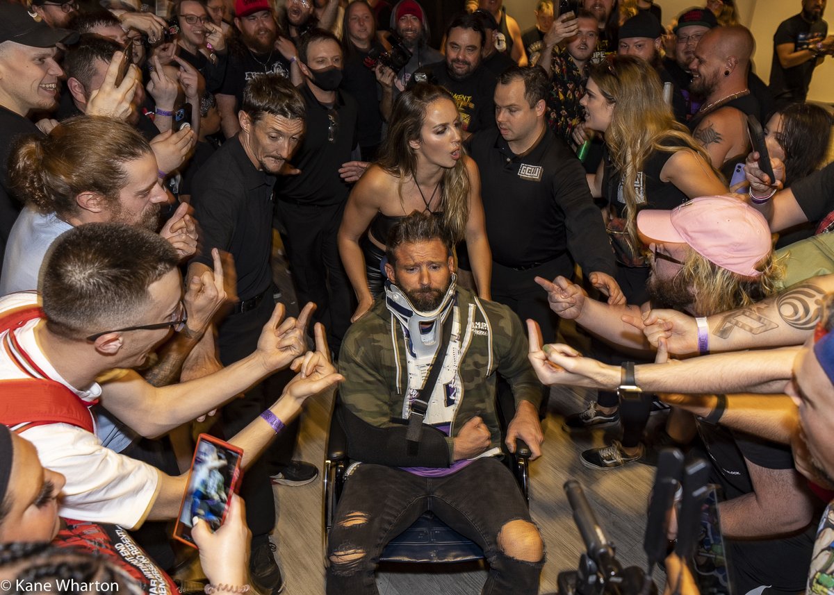 Kane_B13's tweet photo. Matt Cardona and Chelsea Green head to the ring and address the #GCWUniverse at #GCWCOS. #GCW #prowrestling https://t.co/aynBnVhUHI