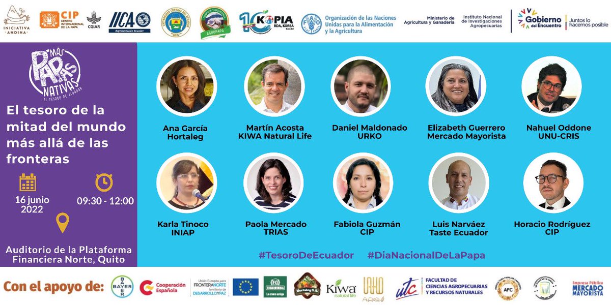 IniciativAndina's tweet photo. ¿Cuales son los retos y oportunidades para la comercialización de papas de #Ecuador en el país y el mundo?

Asiste mañana a las 9:30AM al Auditorio de la Plataforma Financiera Norte #Quito para conversar con especialistas sobre el tema

Seguimos celebrando al #TesoroDeEcuador https://t.co/P6yqAzj89j