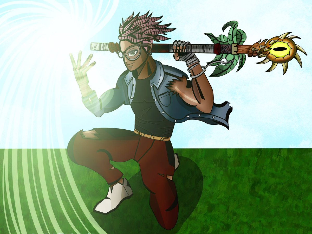 CreativeCryptic's tweet photo. My submission for the #Childrenofukiyo  fan art competition. Lot of options to chose from character wise. But had to go with my fellow brotha Muugi to represent ✊🏿 Wish me luck! (Progression pics in comments for those interested) #fanart #digitalart #BLACKARTIST #LetsGetIt https://t.co/Cr7lB4aEtG