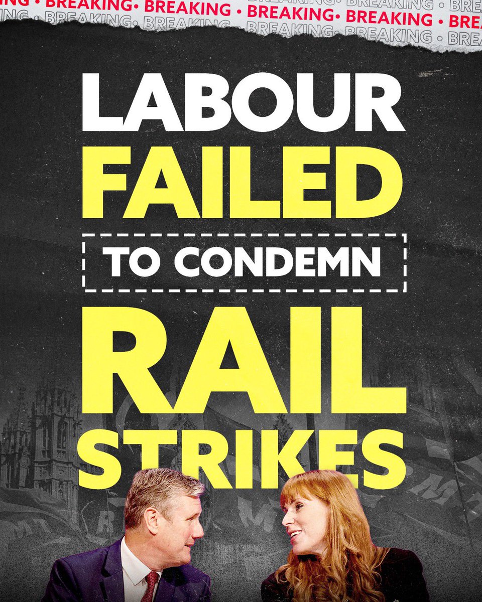 Labour had the chance in Parliament to oppose a week of rail chaos. They refused to 👇