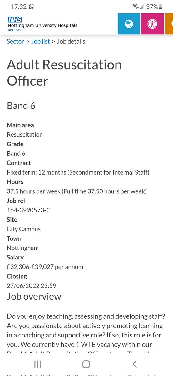 We are hiring <a href="/NUHresus/">NUH Resus Officers</a>
Do you enjoy educating others and do you have an interest in resuscitation? Fancy a change of role? Then this could be the job for you!
