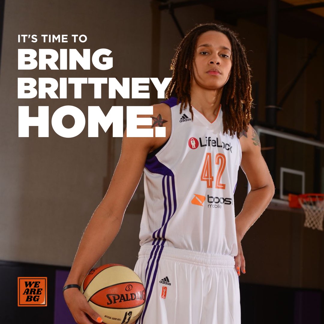 WNBA superstar Brittney Griner has been wrongfully detained in Russia. It's time to BRING BG HOME!  <a href="/WhiteHouse/">The White House</a> <a href="/POTUS/">President Donald J. Trump</a> <a href="/VP/">Vice President JD Vance</a>
 
Sign and share the official petition at change.org/wearebg
 
#WeAreBG #BrittneyGriner Learn more: wearebg.org
<a href="/TheWNBPA/">WNBPA</a> <a href="/athletes4impact/">Athletes for Impact</a>