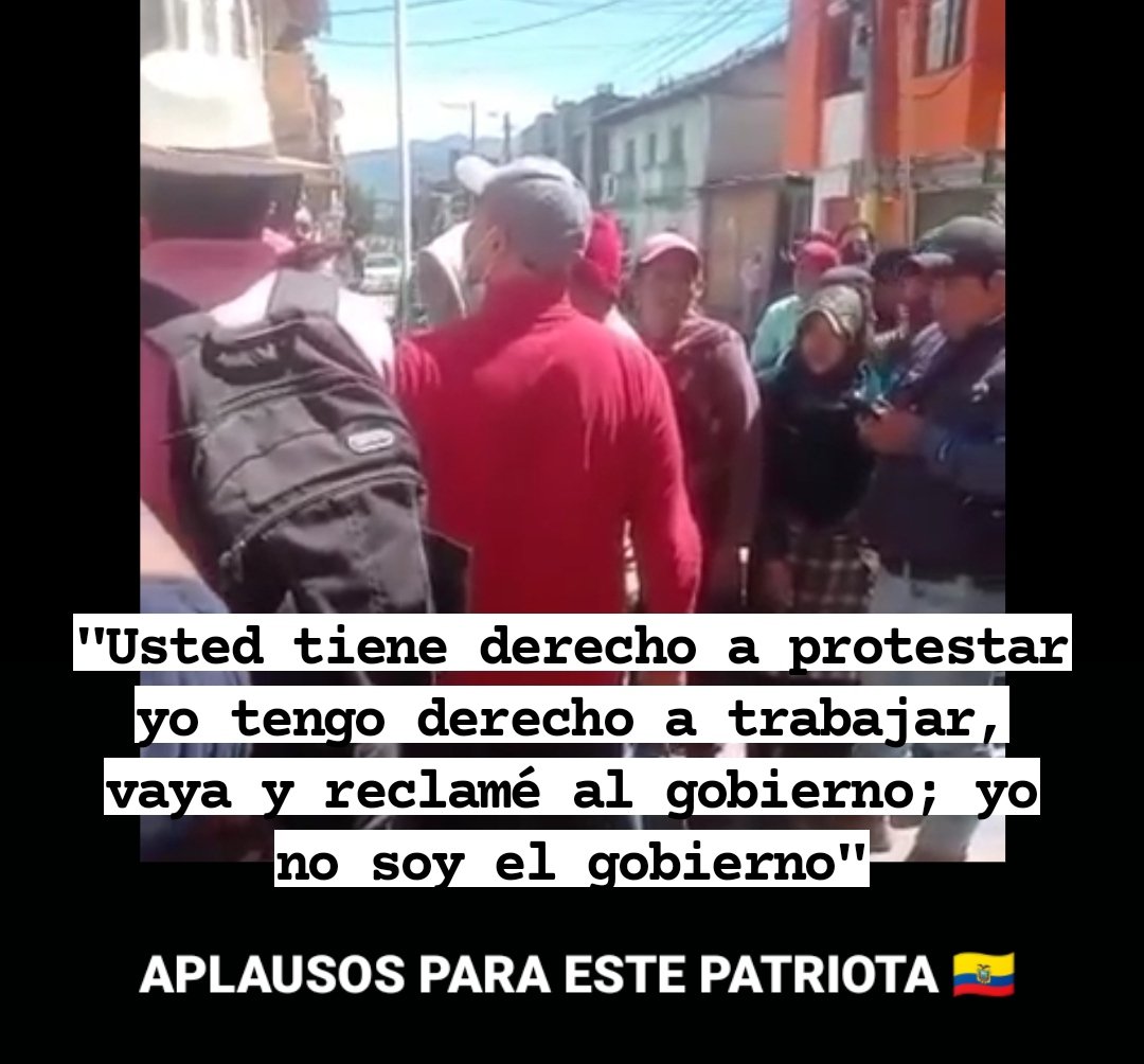 movimientoFARO's tweet photo. En Machachi, un valiente comerciante plantó cara a los vandalos de la CONAIE. No sabemos quién es, pero tiene todo nuestro respaldo 🇪🇨

#ParoNacionalEc2022 #leyyorden https://t.co/YjKrdh8TW1