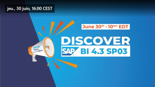 gbotticchio's tweet photo. The future #SAP #BusinessObjects BI 4.3 SP3, and its updated strategy! One webinar, two big news!
Join us on June 30th to know more. Register today! https://t.co/ZG6aLqPO8u https://t.co/1bK1yPitgn