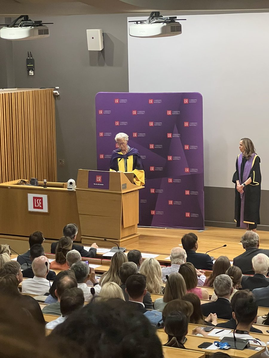 adda_kadabra's tweet photo. Attending Christine Lagarde’s admission as honorary PhD to the LSE presented by Minouche Shafik. Their sisterhood empowerment is extremely uplifting, cheering each other on and with a heartfelt hug at the end. #LSESC https://t.co/b5jl30PgZ4