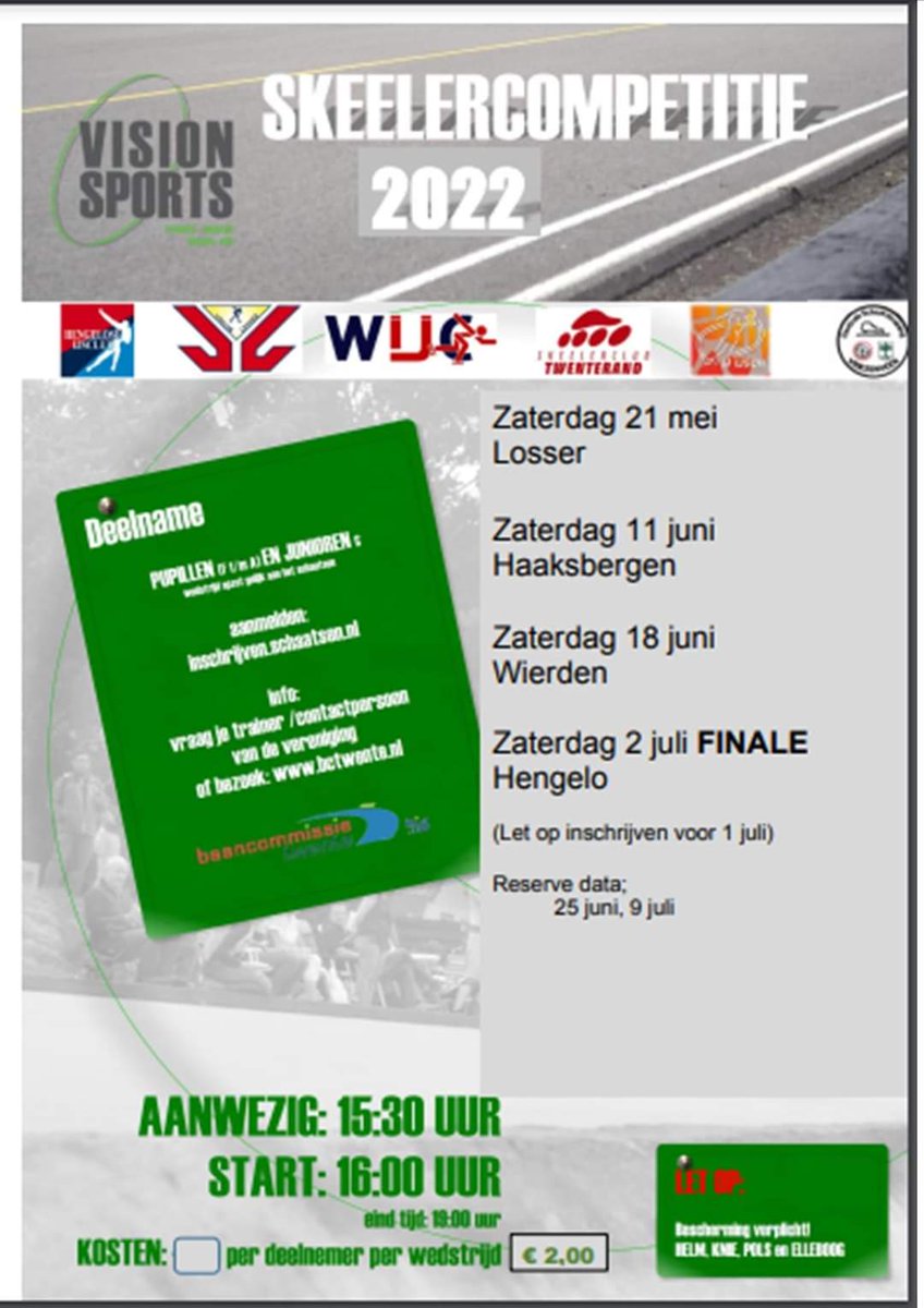 MarcoHesselink's tweet photo. De wedstrijd van 18 juni in Wierden is in verband met de te verwachten hoge temperaturen naar 25 juni verplaatst, ook in Wierden
Inschrijven kan nog via https://t.co/kpcXC7P3HG

@HengeloseIJC @bctwente @vision_sports @IJsch @csvvriezenveen @WIJCWIERDEN @IJsclubLosser https://t.co/6jC45QeSn1