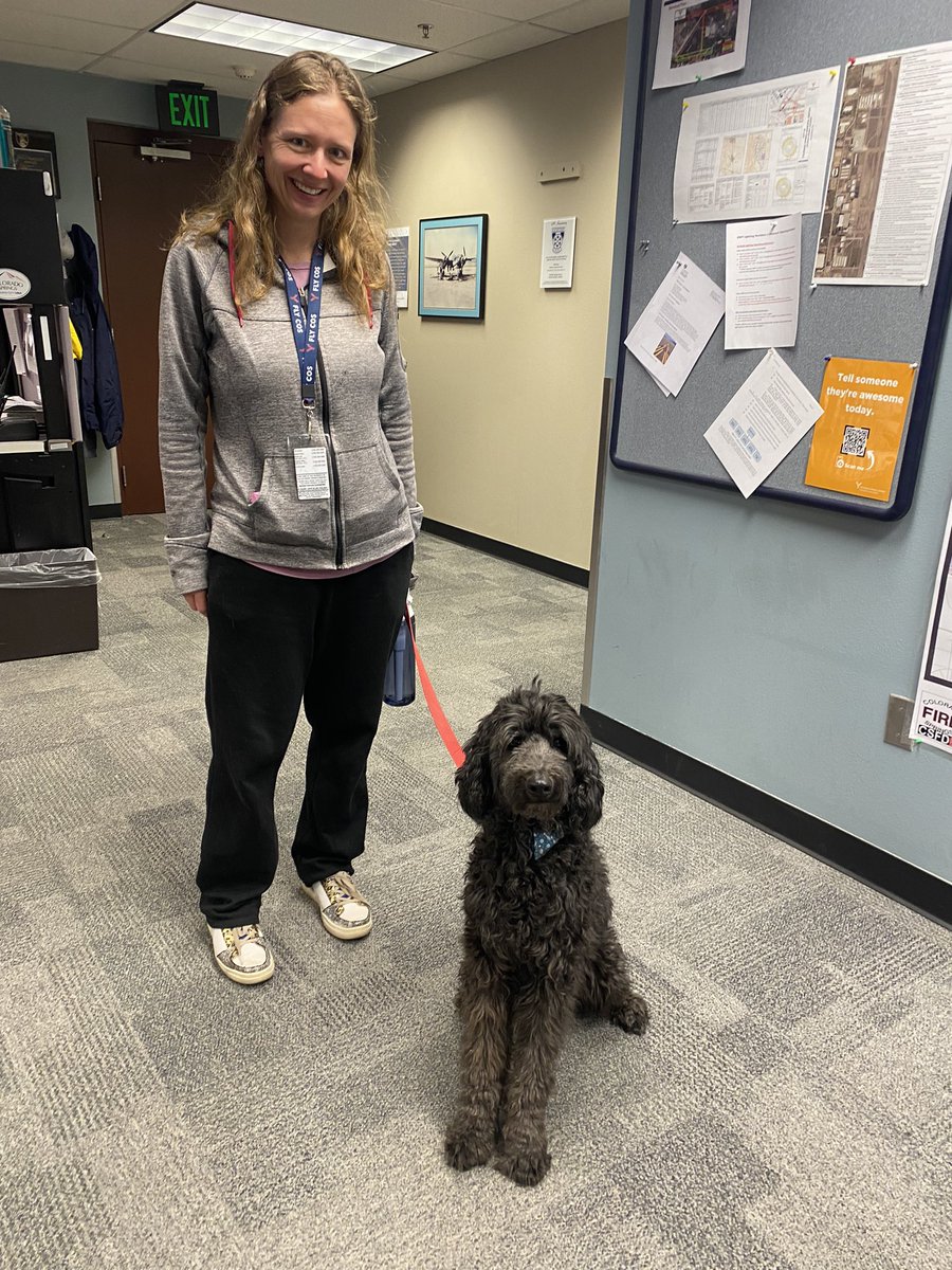 COSAirport's tweet image. 🐾 We’d like to welcome April and her pup, Spartacus to our #PAWS4COS therapy dog program. 

👋 If you see them around the terminal stop and say hello!