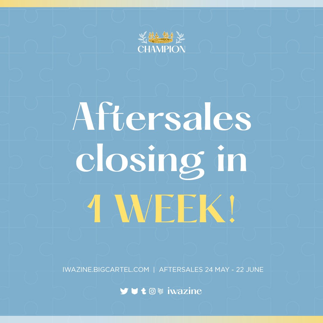 iwazine's tweet photo. 🌟 AFTERSALES - 1 WEEK LEFT 🌟

There's only one week left before aftersales close 😱 Grab exclusive merch and content of our best boy below before it's too late!!

🛒 https://t.co/CL1ic688oh

[#iwaizumihajime #haikyuu] https://t.co/uAZWjjDTDV