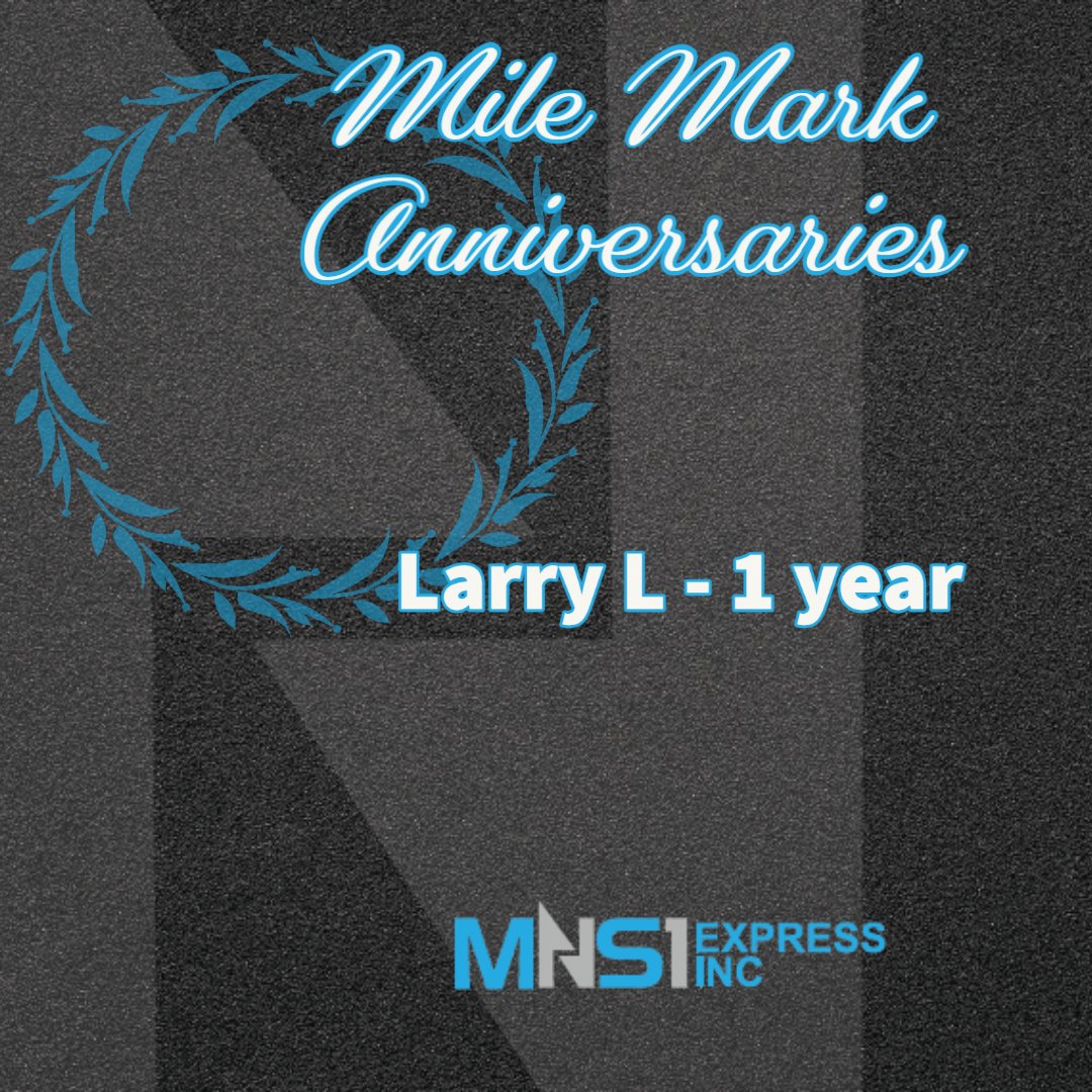 It takes only one to make a difference, and you have displayed it every day since you have started working with us. Happy Work Anniversary!
 #MNS1express #driverfirstculture #MNS1 #HappyWorkAnniversary #milestone #truckerslife #thankatrucker