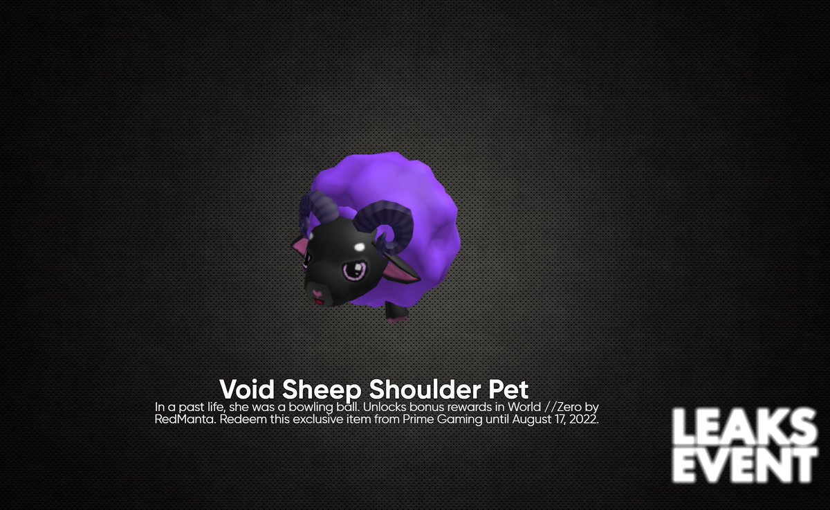 How to claim Bonus Prime Gaming Rewards in World Zero, Void Sheep Shoulder  Pet