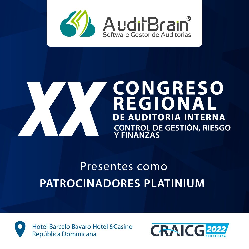 AuditBrainSaaS's tweet photo. AuditBrain quiere compartir con ustedes que está presente como patrocinador Platinium en el congreso regional de auditoría interna en República Dominicana desde el 16 al 19 de Junio. https://t.co/iEzbKEe7uW