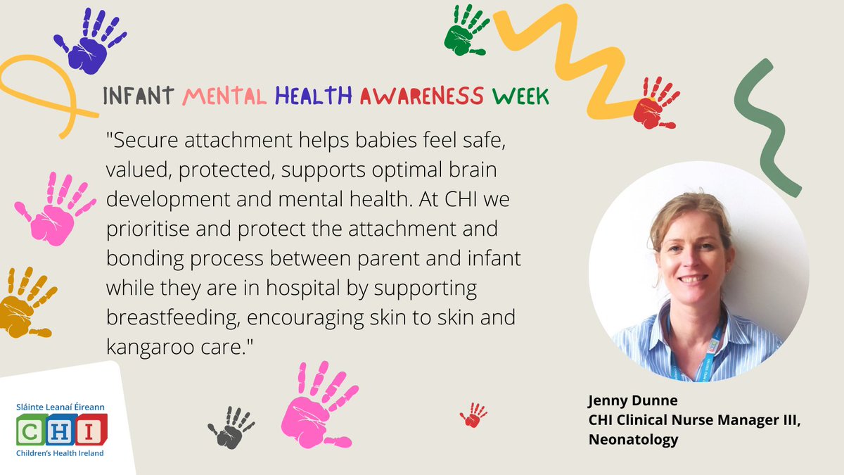 TempleStreetHos's tweet photo. Jenny Dunne is a Clinical Nurse Manger III, Neonatology in Children's Health Ireland and she shares what Infant Mental Health Week means to her.
#IMHAW2022
#ourchildrenshospital
#ourpeople
@HSELive
@ECHOhospitals
@nch_info https://t.co/SB8z8lZbnm