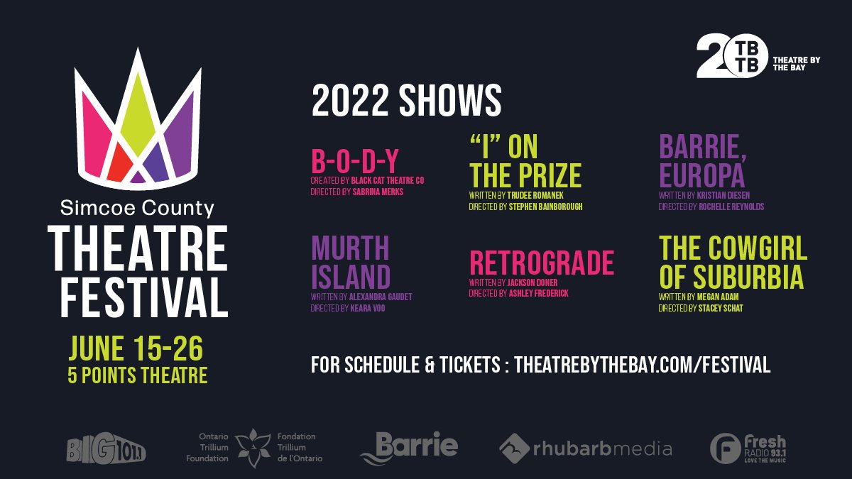 @theatrebythebay's inaugural Simcoe County Theatre Festival starts TODAY! Check it out from June 15 –26 featuring 'I' on the Prize by PGC Member @RomanekTrudee! Learn more here: theatrebythebay.com/festival/