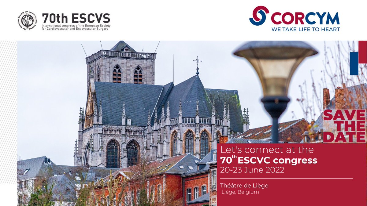CORCYM_OFFICIAL's tweet photo. Corcym will be present at 70 International Congress of the European Society for CardioVascular and Endovascular Surgery, that will take place at the Théâtre de Liège in Belgium on June 20-23.
Read the scientific program here: https://t.co/pMA9ih2UzY
#ESCVS #Corcym https://t.co/i27ncIOaay
