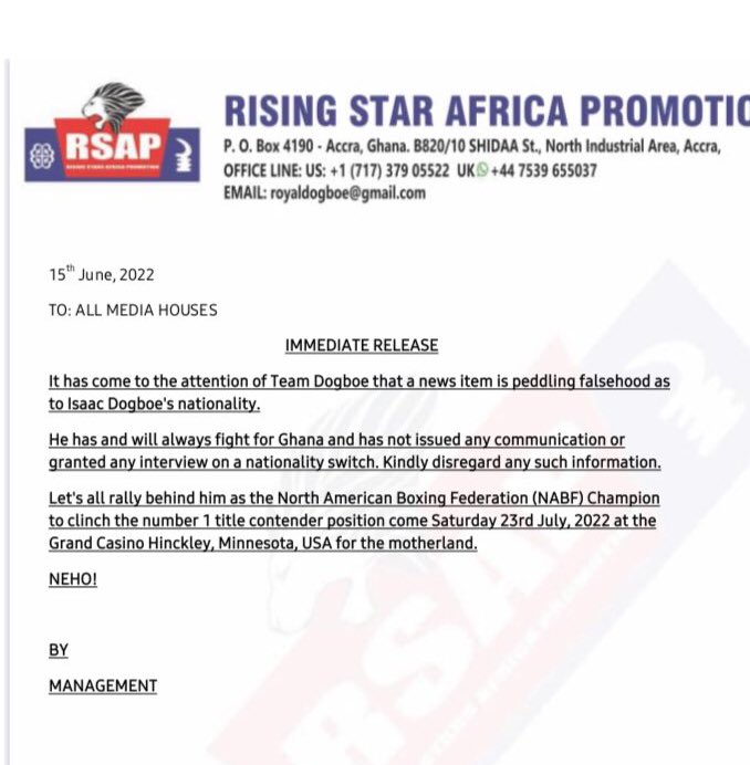 SaddickAdams's tweet photo. OFFICIAL: Isaac Dogboe has NOT switched nationality. Disregard rumors https://t.co/6AtHFrNSVn