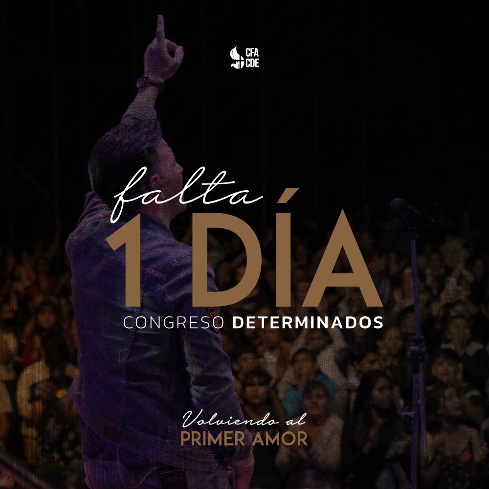 TitoDiezPerez's tweet photo. ¡A UN DÍAAAA de nuestro congreso! 🥳
Estamos con mucha expectativa de todo lo que Dios hará en estos días.
¿Estás listo/a? 🤩
.
.
#CFA #CDE #determinados #primeramor #Congreso2022 https://t.co/FgFabMsIbn