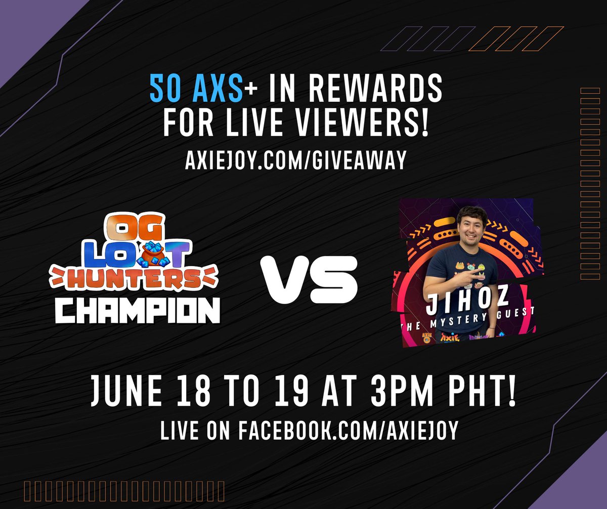 axiejoy_io's tweet photo. This weekend will be SPICY! #AxieDUO Tournament Grand Finals coming your way! June 18 &amp; 19 at 3PM PHT!

WIN AXS while WATCHING and having FUN!

Join here:
https://t.co/g5tYlb6rDg

@AxieInfinity @EsportsAxie @Jihoz_Axie @ZyoriTV @nixeniego @axiephofficial @AxieLima 

#AxieInfinity https://t.co/hPjAKx1Al7