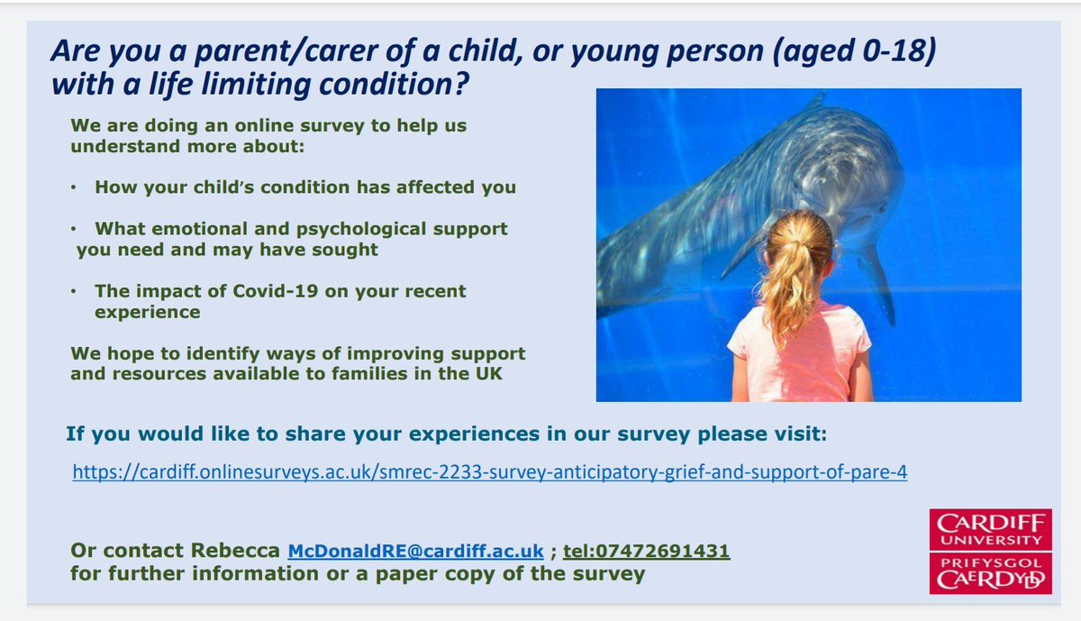 Can you help find some parent carers to complete this survey about their experiences of caring for a life-limited child?  Rebecca has ethics approval from Cardiff University and is ready and waiting!  <a href="/Rebeccamc130681/">Rebecca Mcdonald</a>